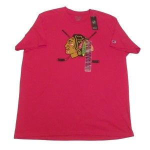 Champion Chicago Blackhawks Mens T-Shirt Red Short Sleeve Hockey NHL XXL NWT